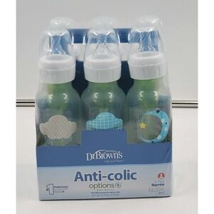 De Brown Natural Flow Anti-colic Options Narrow Baby Bottles 8 Oz With Lvl Slow